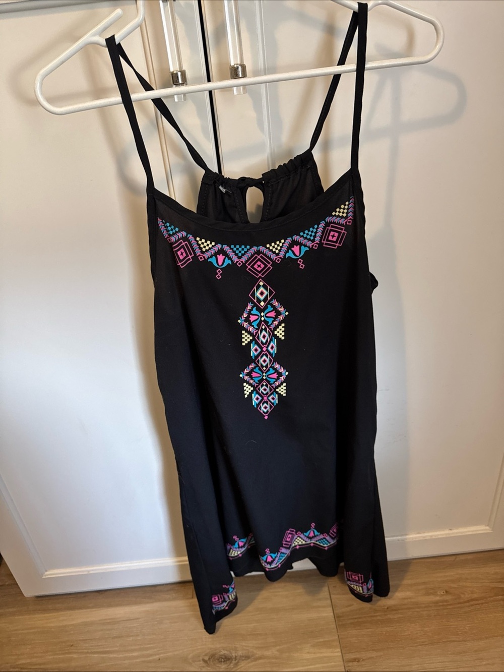 Sleeveless Tribal Printed Beach Wear Mini Sundress M